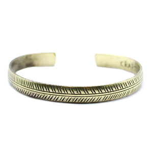 Brass Tibetan Bracelet - Slim Tribal Leaf - TMB