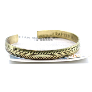 Brass Tibetan Bracelet - Slim Tribal Leaf - TMB