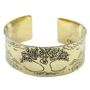 Brass Tibetan Mantra Bracelet - Tree of Life - TMB