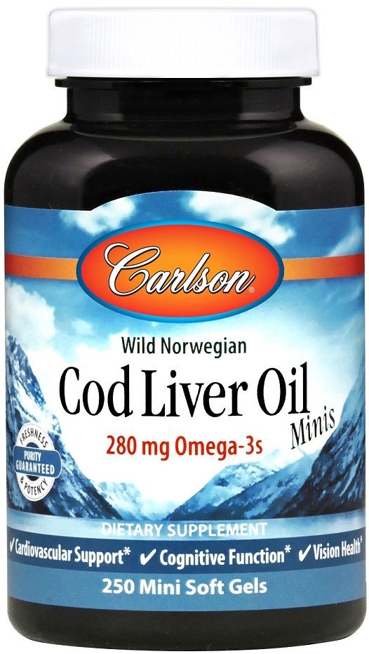 Carlson Labs Cod Liver Oil Minis, 280mg - 250 mini softgels