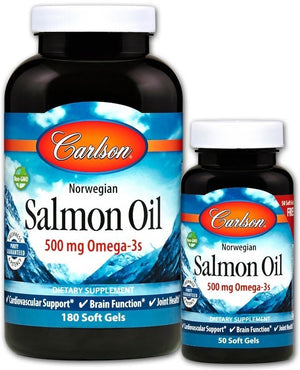 Carlson Labs Norwegian Salmon Oil - 180 + 50 softgels - Carlson Labs