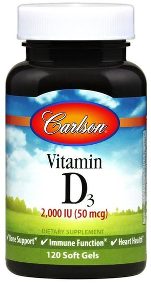 Carlson Labs Vitamin D3, 2000 IU - 120 softgels - Carlson Labs