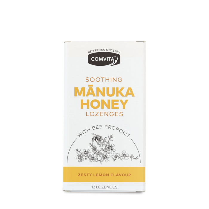 Comvita Soothing Manuka Honey Lozenges with Bee Propolis & Zesty Lemon Flavour 12's