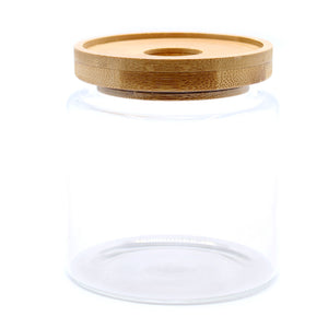 Cottage Bamboo Glass Jar - 10cm - CGJ