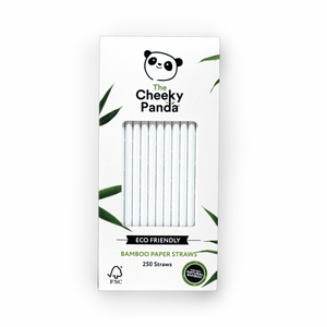 Cheeky Panda  Eco Friendly Bamboo Paper Straws 250 Pack (White)