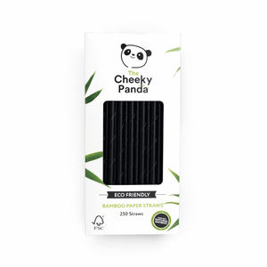 Cheeky Panda  Eco Friendly Bamboo Paper Straws 250 Pack (Black)