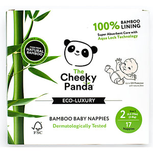 Cheeky Panda  Eco-Luxury Bamboo Baby Nappies 17 Pack (Size 2)
