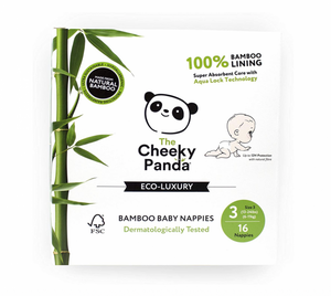 Cheeky Panda  Eco-Luxury Bamboo Baby Nappies 16 Pack (Size 3)