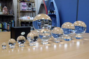 Crystal Ball on Stand 110mm - AWCball