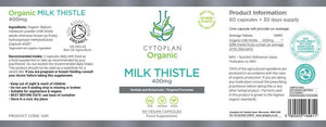 organic milk thistle 400mg 60s