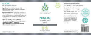 Cytoplan Niacin (Vitamin B3) 50mg 100's - Cytoplan