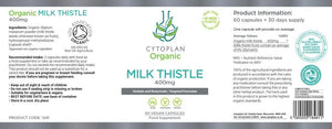 Cytoplan Organic Milk Thistle 400mg 60's - Cytoplan