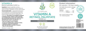 Cytoplan Vitamin A Retinol Palmitate 5000IU 60's - Cytoplan