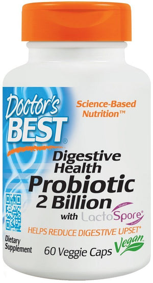 Doctor's Best Digestive Health Probiotic 2 Billion with LactoSpore - 60 vcaps - Doctor's Best