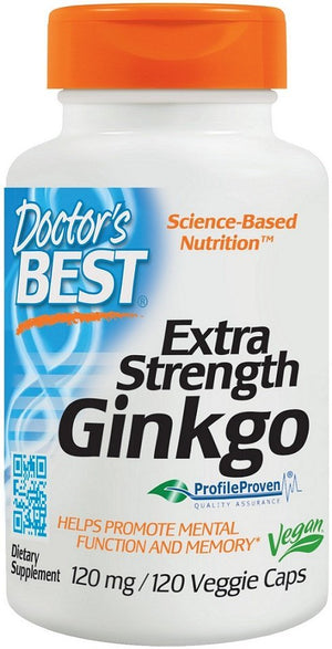 Doctor's Best Extra Strength Ginkgo, 120mg - 120 vcaps - Doctor's Best