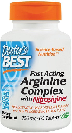 Doctor's Best Fast Acting Arginine Complex with Nitrosigine, 750mg - 60 tablets - Doctor's Best