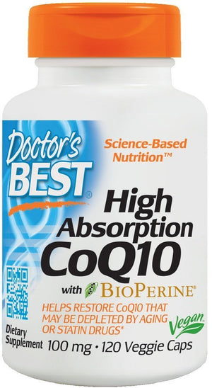 Doctor's Best High Absorption CoQ10 with BioPerine, 100mg - 120 vcaps - Doctor's Best