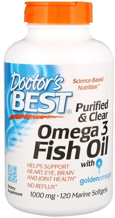 Doctor's Best Purified & Clear Omega 3 Fish Oil, 1000mg - 120 marine softgels