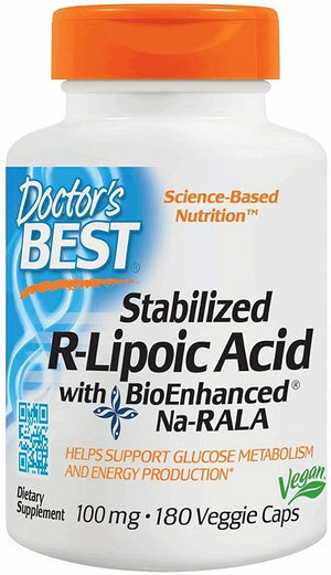 Doctor's Best Stabilized R - Lipoic Acid with BioEnhanced Na - RALA, 100mg - 180 vcaps - Doctor's Best