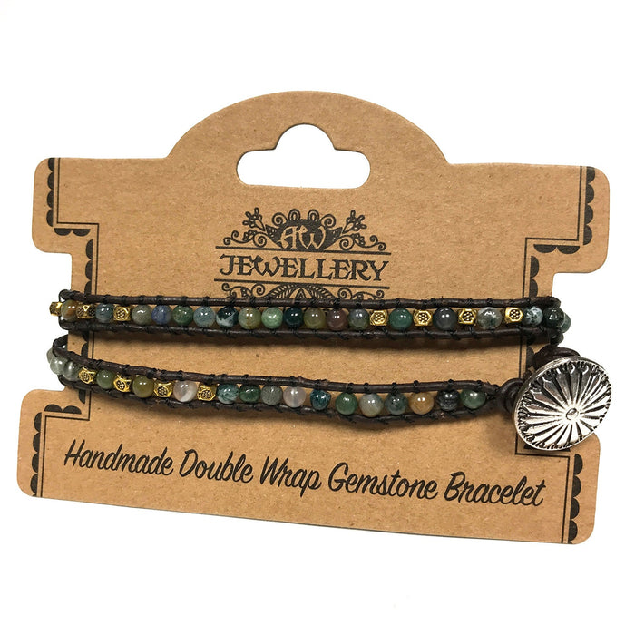 Double Wrap Bracelet - Multi Moss Agate