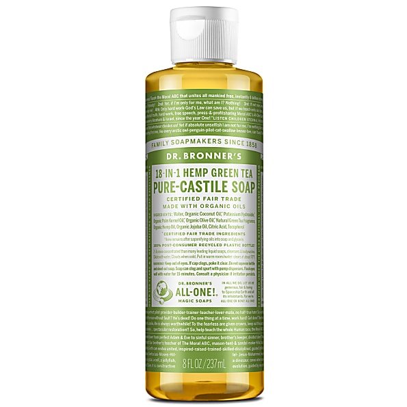 Dr Bronner's Magic Soaps 18-in-1 Hemp Green Tea Pure-Castile Liquid Soap 237ml