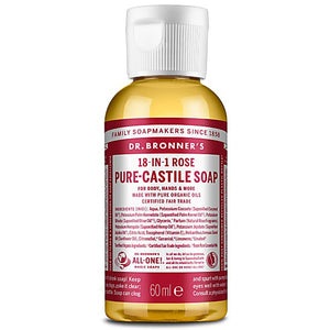 Dr Bronner's Magic Soaps 18 - in - 1 Hemp Rose Pure - Castile Liquid Soap 60ml - Dr Bronner's Magic Soaps