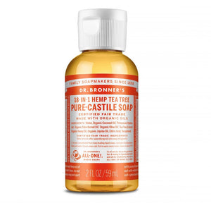 Dr Bronner's Magic Soaps 18 - in - 1 Hemp Tea Tree Pure - Castile Liquid Soap 60ml - Dr Bronner's Magic Soaps