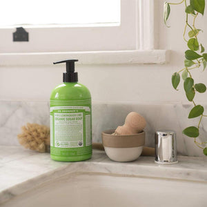 Dr Bronner's Magic Soaps 4 - In - 1 Sugar Lemongrass Lime Organic Pump Liquid Soap 355ml - Dr Bronner's Magic Soaps