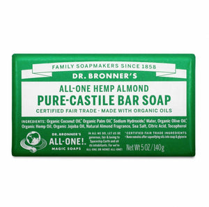 Dr Bronner's Magic Soaps All - One Almond Pure - Castile Bar Soap 140g - Dr Bronner's Magic Soaps