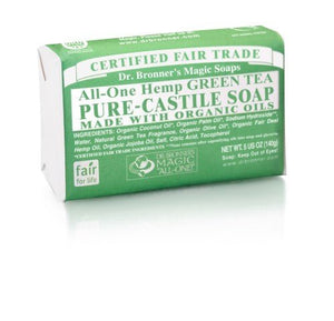 Dr Bronner's Magic Soaps All - One Hemp Green Tea Pure - Castile Soap 140g - Dr Bronner's Magic Soaps