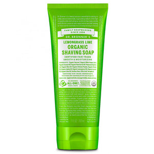 Dr Bronner's Magic Soaps Organic Shaving Soap Gel Lemongrass Lime 207ml - Dr Bronner's Magic Soaps