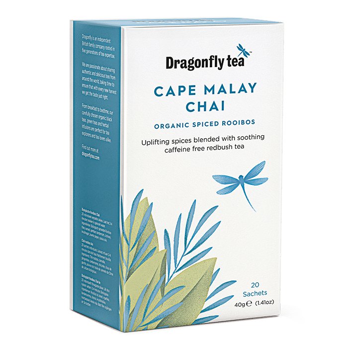 Dragonfly Tea Cape Malay Chai Organic Spiced Rooibos 20 Sachets