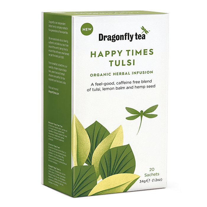 Dragonfly Tea Happy Times Tulsi Organic Herbal Infusion 20 Sachets