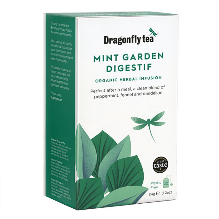 Dragonfly Tea Mint Garden Digestif Organic Herbal Infusion 20 Sachets