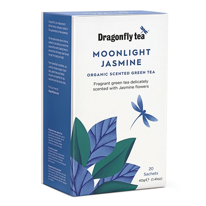 Dragonfly Tea Moonlight Jasmine Organic Scented Green Tea 20 Sachets