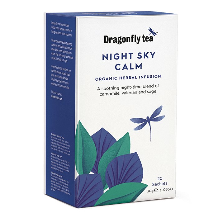 Dragonfly Tea Night Sky Calm Organic Herbal Infusion 20 Sachets