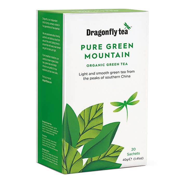 Dragonfly Tea Pure Green Mountain Organic Green Tea 20 Sachets