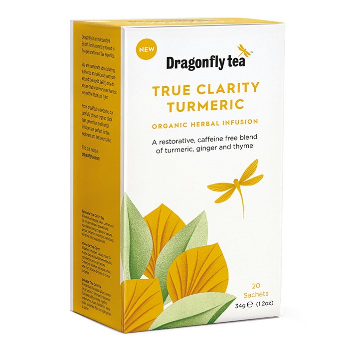 Dragonfly Tea True Clarity Turmeric Organic Herbal Infusion 20 Sachets