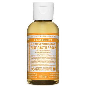 Dr Bronner's Magic Soaps 18-in-1 Hemp Citrus Orange Pure-Castile Liquid Soap 60ml