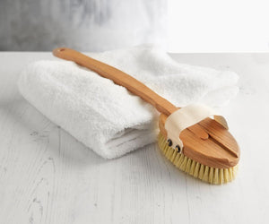 wooden bath brush with a replacement head