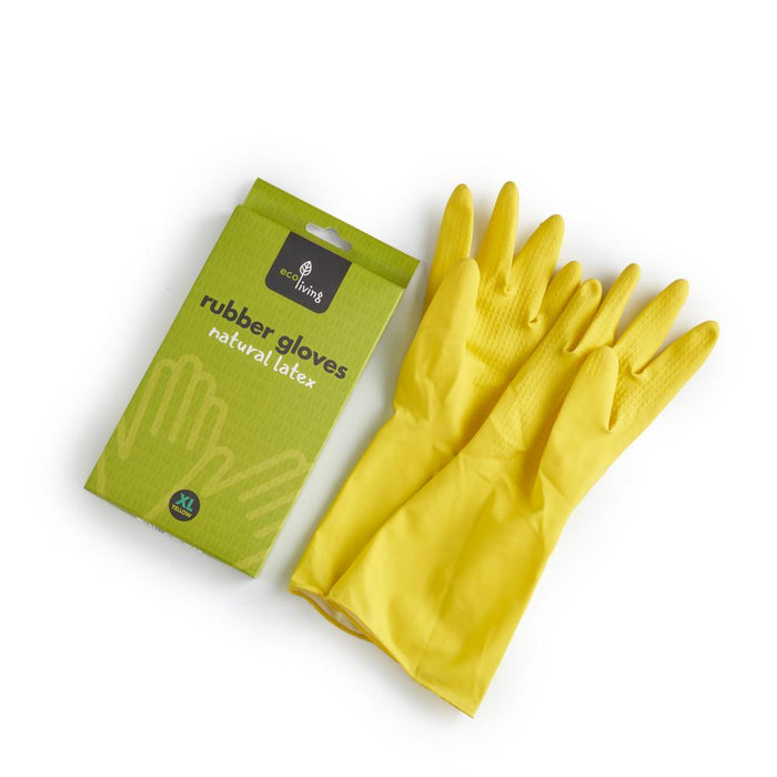 ecoLiving Natural Latex Rubber Gloves Extra Large