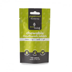 chewable mouthwash tablets peppermint fluoride free 125s