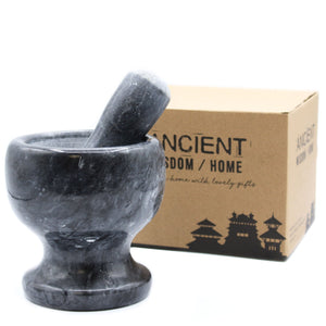 Extra Large Black Marble Pestle & Mortar - 12.5x12cm - MPM