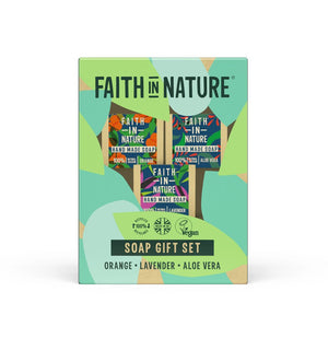 Faith In Nature Soap Gift Set Orange, Lavender, Aloe Vera 3x100g - Faith In Nature