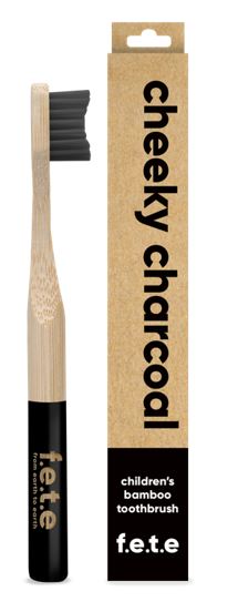 childrens bamboo toothbrush cheeky charcoal single