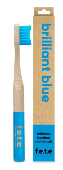 childrens bamboo toothbrush brilliant blue single