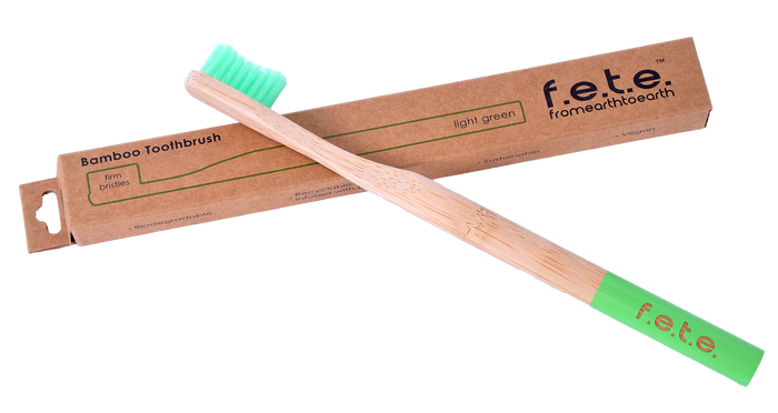 F.E.T.E Bamboo Toothbrush Firm Bristles - Light Green (single)