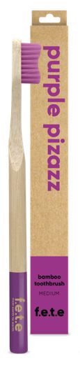 bamboo toothbrush medium bristles purple pizazz single