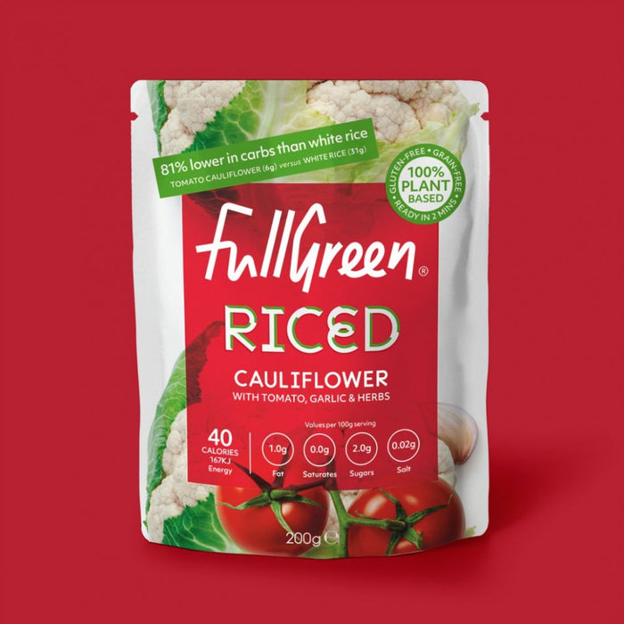 Fullgreen Riced Cauliflower With Tomato, Garlic & Herbs 200g