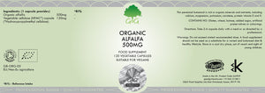 organic alfalfa 500mg 120s